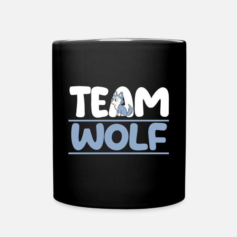 Tier Waldtier Wolf - Tasse einfarbig - Schwarz