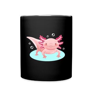 Happy Axolotl Design für Axolotl-Liebhaber - Tasse einfarbig - Schwarz - Vorne