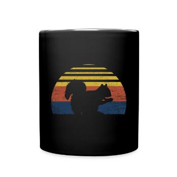 Squirrel Sunset Retro Forest Animal Vintage Rodent - Full Colour Mug - black - Front