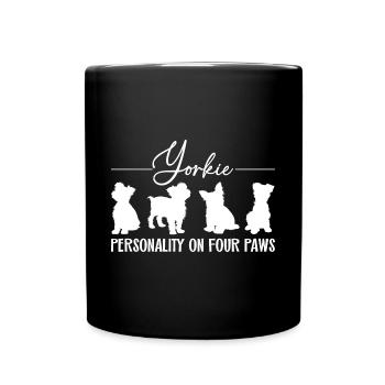 Personnalité du Yorkshire Terrier sur quatre pattes. - Mug uni - noir - Devant