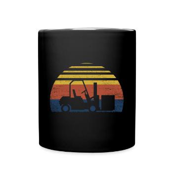 Vintage Forklift Driver Retro Forklift Operator - Tasse einfarbig - Schwarz - Vorne