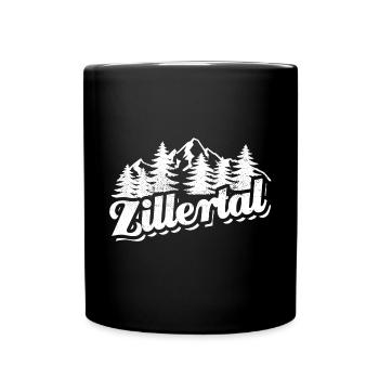 Zillertal - Wald und Berge Wandern Erholung - Tasse einfarbig - Schwarz - Vorne
