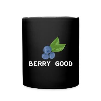 Heidelbeere Frucht Blaubeere - Tasse einfarbig - Schwarz - Vorne