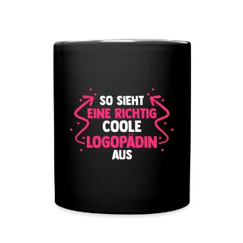 Logopädie Logopädin - Tasse einfarbig - Schwarz - Vorne