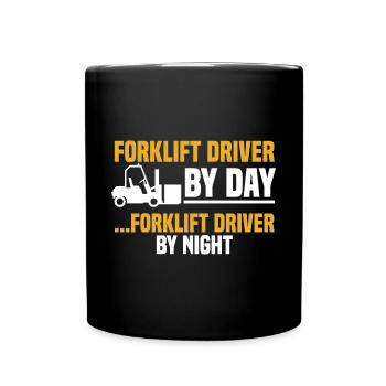 Forklift Operator Forklifter Forklift Driver By Da - Tasse einfarbig - Schwarz - Vorne