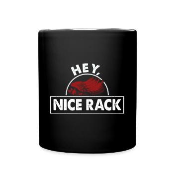 Hey Nice Rack Ribs Grill BBQ Short Ribs Rack - Tasse einfarbig - Schwarz - Vorne