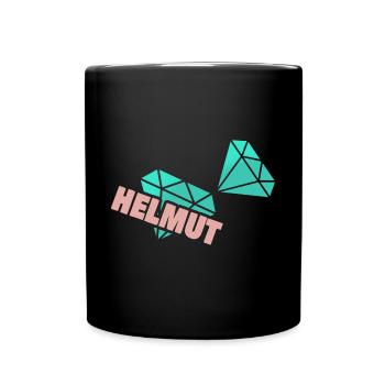 Papa Helmut - Tasse einfarbig - Schwarz - Vorne