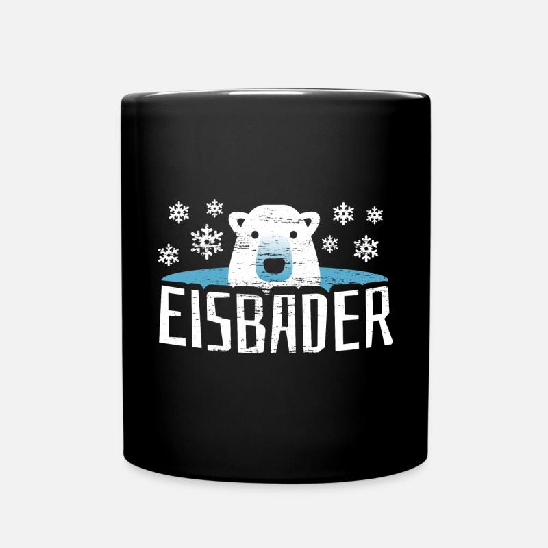 Eisbär Eisbaden Eisbad - Tasse einfarbig - Schwarz