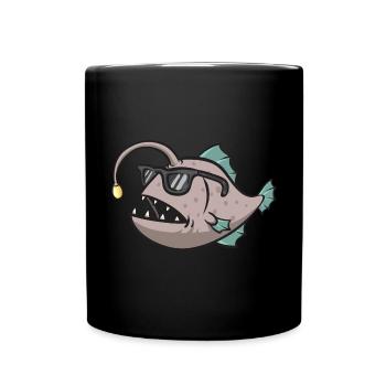 Poisson-grenouille Pêcheur en haute mer Pêcheur à la ligne - Mug uni - noir - Devant