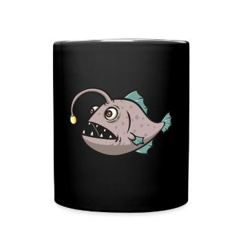 Poisson-grenouille Pêcheur en haute mer Pêcheur à la ligne - Mug uni - noir - Devant