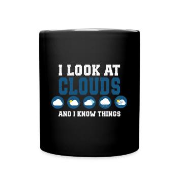 Ich Sehe Die Wolken An Und Weiß Dinge - - Tasse einfarbig - Schwarz - Vorne