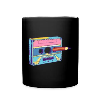 Cassette Musique Mixtape Lecteur de Cassettes des années 80 - Mug uni - noir - Devant