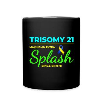 Down-Syndrom-Bewusstsein Trisomie 21 Splash - Tasse einfarbig - Schwarz - Vorne