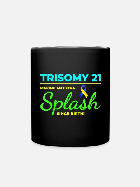 Down-Syndrom-Bewusstsein Trisomie 21 Splash - Tasse einfarbig - Schwarz