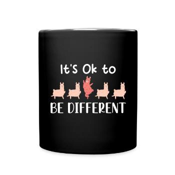 C'est normal d'être différent, danse drôle des lamas et des alpagas - Mug uni - noir - Devant