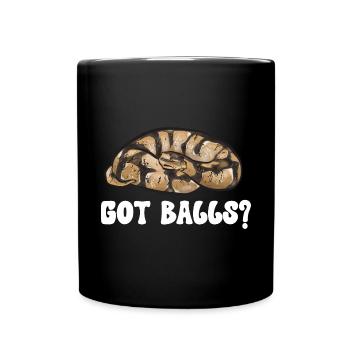 Ball Python Schlange Königspython - Tasse einfarbig - Schwarz - Vorne