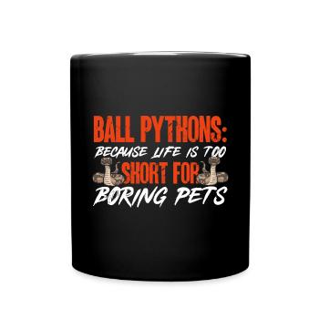 Ball Python Schlange Königspython - Tasse einfarbig - Schwarz - Vorne