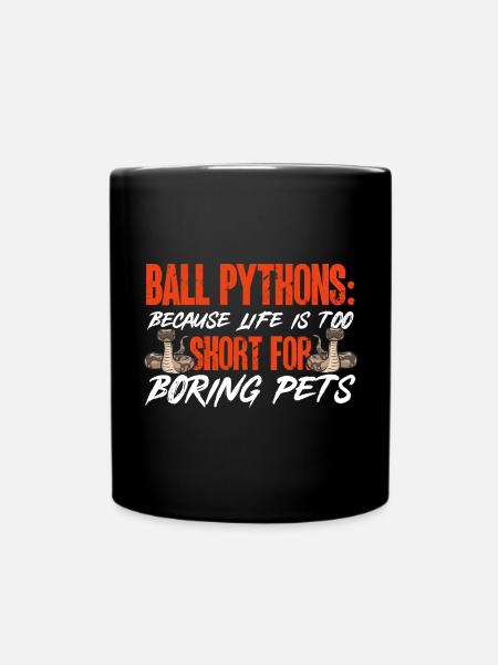 Ball Python Schlange Königspython - Tasse einfarbig - Schwarz