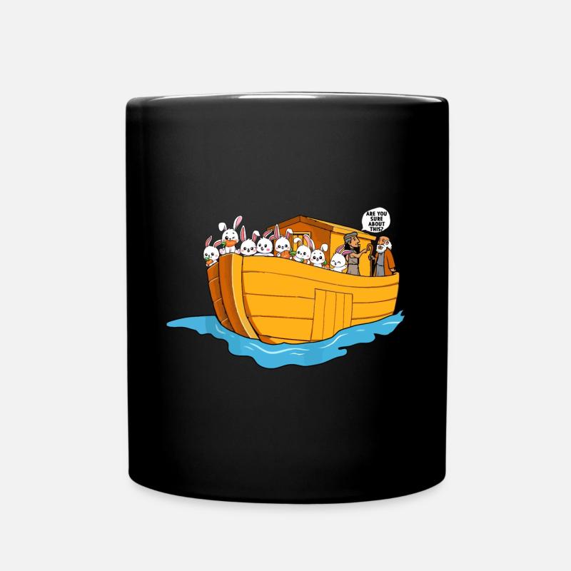 Noah Arche Boot Hasen - Tasse einfarbig - Schwarz