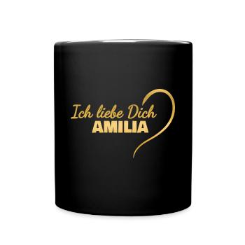 LoveYou Amilia - Mug uni - noir - Devant