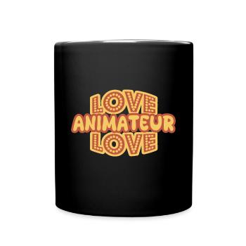 Animateur als Job - Tasse einfarbig - Schwarz - Vorne