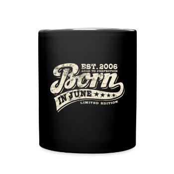 Né en juin 2006, Juni, Edition Limitée, Vintage - Mug uni - noir - Devant