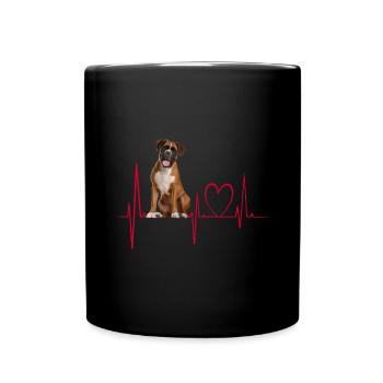 Heartbeat Gift for Dogs - Full Colour Mug - black - Front