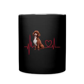 Heartbeat Gift for Dogs - Full Colour Mug - black - Front