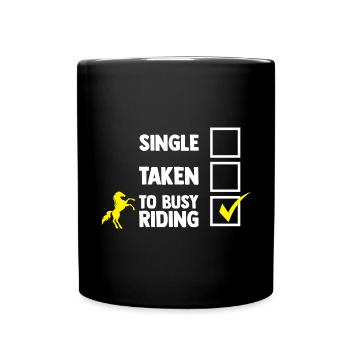 Pferdeliebhaber Reiten Reiten - Tasse einfarbig - Schwarz - Vorne