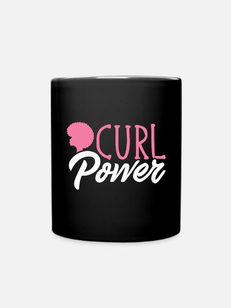 Cheveux bouclés Boucles afro Cheveux naturels - Mug uni - noir