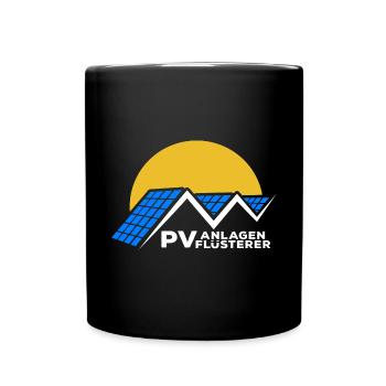 Photovoltaik - Solarenergie - PV Anlagen Flüsterer - Tasse einfarbig - Schwarz - Vorne