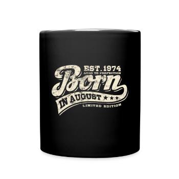 Born in August 1974 - Geburtstag - Geschenk - Tasse einfarbig - Schwarz - Vorne