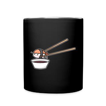 Japanese Food Lover FLying Sushi Into Soy - Tasse einfarbig - Schwarz - Vorne