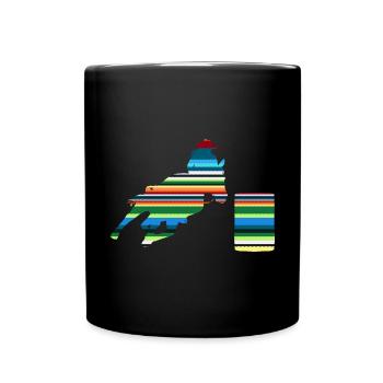 Rodeo Barrel Racing Pferd - Tasse einfarbig - Schwarz - Vorne