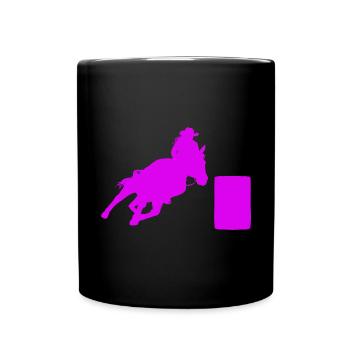 Cheval de course de barils de rodéo - Mug uni - noir - Devant