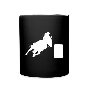 Cheval de course de barils de rodéo - Mug uni - noir - Devant