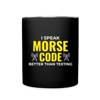 Amateur Ham Radio Operator Radio Waves Frequency - Full Colour Mug - black - Front