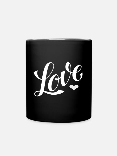 Love - Designed by KissingLetters - Tasse einfarbig - Schwarz
