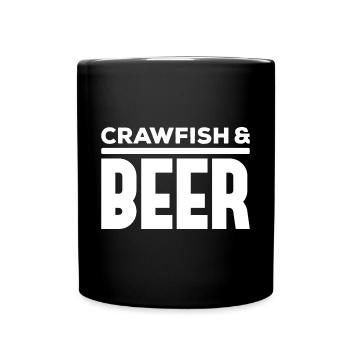 Crawfish & Beer – Maritimer Genussmoment - Tasse einfarbig - Schwarz - Vorne