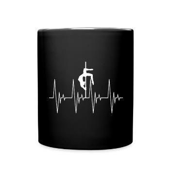 Pole dancing Heartbeat ECG Sports - Full Colour Mug - black - Front