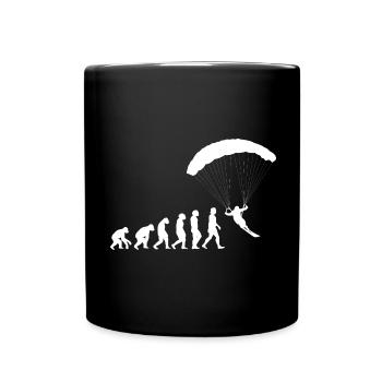 Ski Paragliding Evolution der Menschen Sport - Tasse einfarbig - Schwarz - Vorne