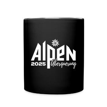 Alpenüberquerung Alpen Überquerung 2025 Edelweiß - Tasse einfarbig - Schwarz - Vorne