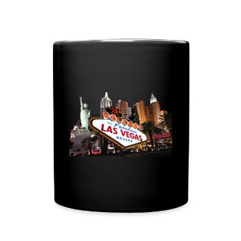 Las Vegas Berühmtes Schild Skyline - Tasse einfarbig - Schwarz - Vorne