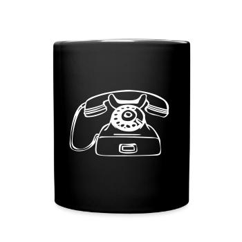 Altes Telefon - Tasse einfarbig - Schwarz - Vorne
