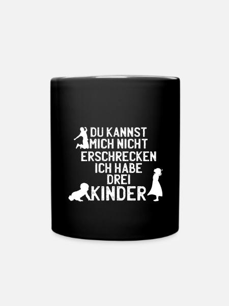 Papa Mama Geschenk Kinder Kind Eltern Drei Spruch - Tasse einfarbig - Schwarz