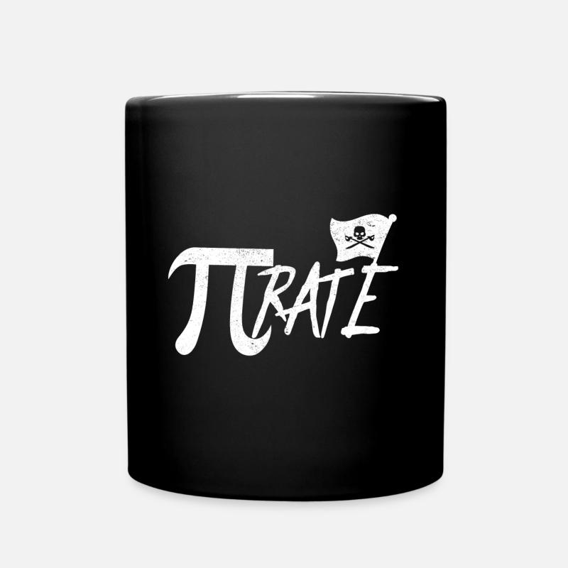 Nerd nerds pirate pi - Full Colour Mug - black
