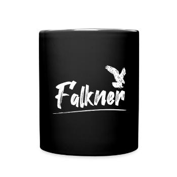 Falkner, Falknerei, falconry, Falke, falcon - Tasse einfarbig - Schwarz - Vorne