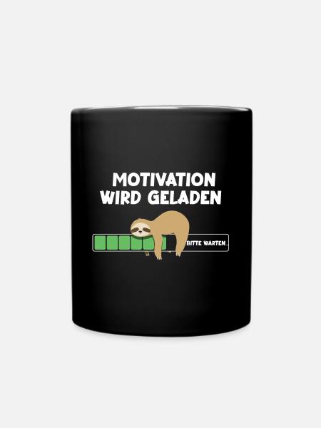 Motivation wird geladen Faultier Faultiermotiv - Tasse einfarbig - Schwarz