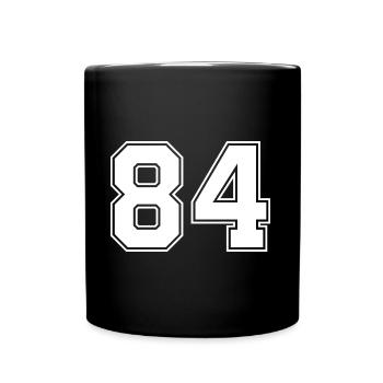 84 Zahl Trikot - Tasse einfarbig - Schwarz - Vorne