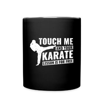 Karate Sport Chinesischer Kampf Kampfsport - Tasse einfarbig - Schwarz - Vorne